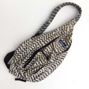 Kavu Rope Sling Backpack Natural Beats White Black
